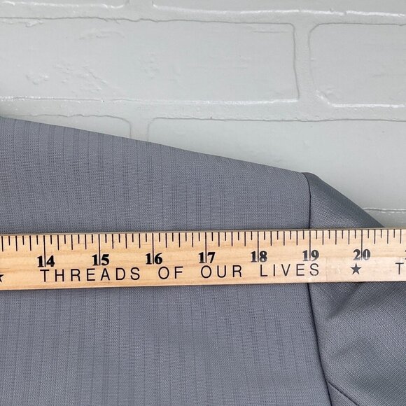 Phoenix Clothes Suit Men 46 42Wx30.5L Gray Embossed Stripe Tailored 70s 80s - Picture 13 of 16